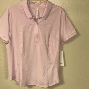 NEW Lululemon Quick Drying Short Sleeve Polo in Strawberry Milkshake